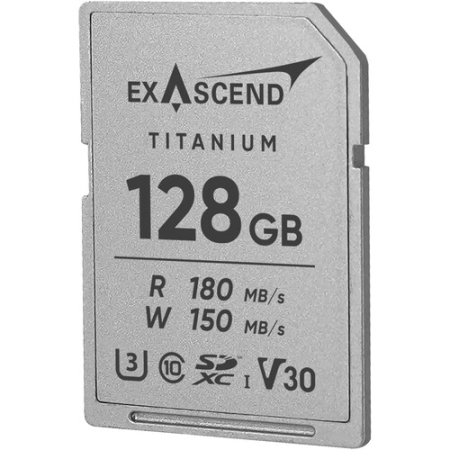 Exascend EX128GSDU1-M Titanium - karta pamięci, 128GB, SDXC (UHS-I, V30, U3, C10, R180/W150)